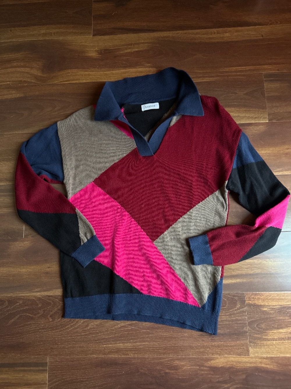 🌿END of SEASON SALE🌿NAADAM  Multicolored Geometric Long Sleeve Shirt Large